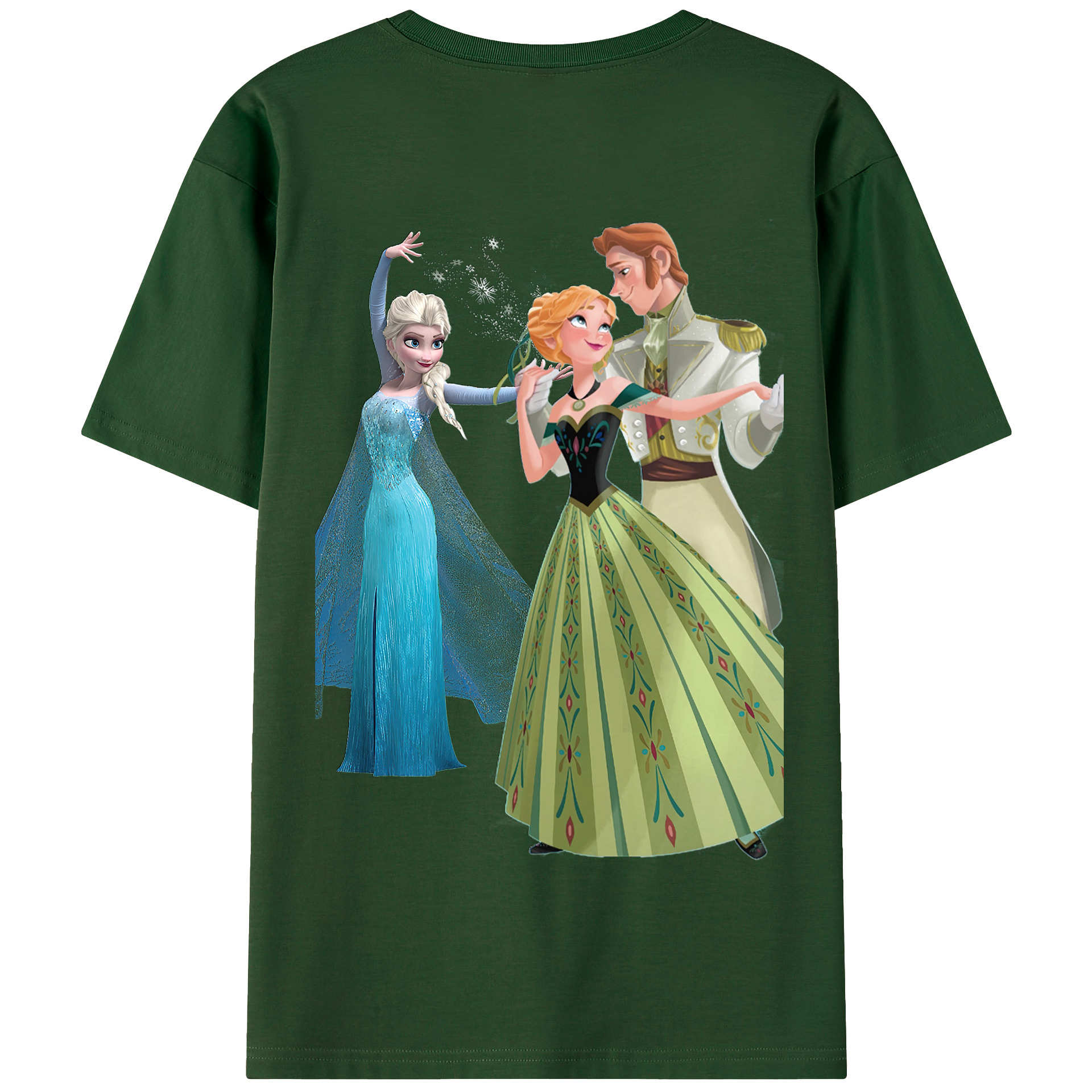 （画像用） アナと雪の女王 アンナ エルサ Frozen Anna Elsa 綿100％半袖Tシャツ（背面プリント）